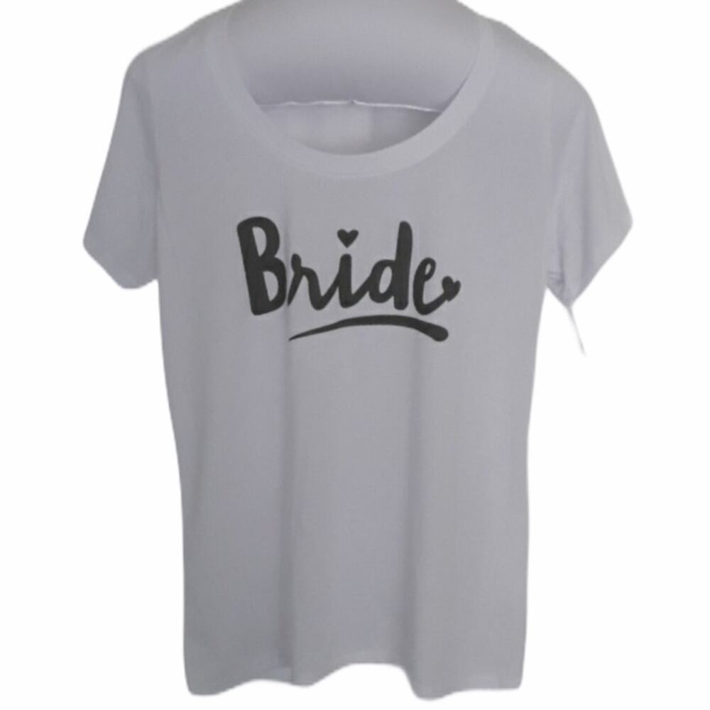 Love & Cherish Bride Tee Shirt White Medium